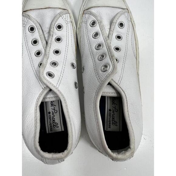 Converse Jack Purcell White Leather Low top Sneaker Men’s 3 Women’s 4.5 - Picture 5 of 8